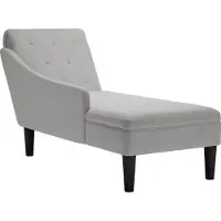 vidaXL Chaise longue avec coussin et accoudoir droit Gris nuage Tissu