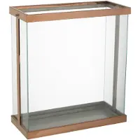 J-Line Lanterne rectangle enma fer/verre cuivre large