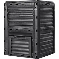Vevor Composteur de Jardin 300 L Bac à Compost Extérieur sans BPA avec Couvercle Porte Inférieure Grande Capacité Facile à Installer pour Collecte des Feuilles Compostage Création Rapide Sol Fertile