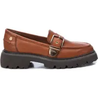 Carmela pour femme. 16190702-CAMEL Mocassins en cuir 161907 marron (37), Plat, Aucun, Casuel