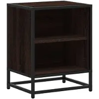 vidaXL Table de chevet chêne marron 40x31x50cm bois d'ingénierie métal