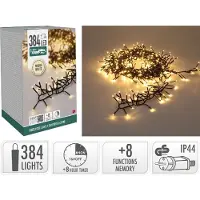 S.i.a. Lumières de Noël Treecluster - 384 LED blanc chaud - 490 cm - minuterie - 8 niveaux de lumière - intérieur extérieur