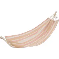 J-Line Hamac à rayures coton/polyester blanc/beige/rose
