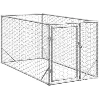 vidaXL Enclos pour chiens d'extérieur avec porte 2x1x1 m Acier galvanisé