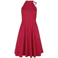 Banned Retro Robe mi-longue Rockabilly de - Hattie Halter Spot Dress - XS - 4XL - pour Femme - rouge/blanc - Taille XL