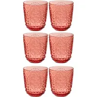 J-Line Boite 6 verres plastque rouge