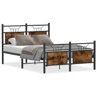 vidaXL Cadre de lit sans matelas chêne fumé 120x190 cm bois composite