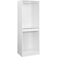 Sweeek Module Dressing Avec Penderie Et Porte-Pantalons. Blanc. Panneaux Stratifiés