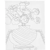 Creativ Company Toile de peintre avec impression Bouquet dans un vase - 24x30cm