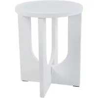 En.casa Table d'appoint 'Kysdajore' ronde MDF 50 x Ø40 cm blanc