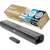Majority Naga 60 Soundbar pour TV - Support Soundbar inclus - Avec subwoofer intégré - Bluetooth 5.0, HDMI ARC, connexion optique et AUX - 2.1 Surround Sound - Télécommande - noir