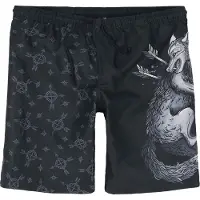Black premium by emp Short de bain de - Swim Shorts With Wolf Print - M - L - pour Homme - noir - Taille L