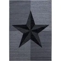 Ayyildiz Hali Ayyildiz | Tapis Moderne - Modèle Étoile - 140 cm x 200 cm - Gris et Noir - Antidérapant et Doux