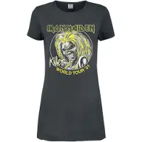 Iron Maiden Robe courte de - Amplified Collection - Killer World Tour 81' - S - pour Femme - anthracite - Taille S