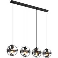 Globo Lighting Lampe à suspendre métal noir mat, 4x E27