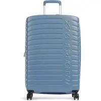 Mandarina Duck Flyduck Medium Exp Trolley, nouvelle ligne super légère en polycarbonate, Valise, Bleu