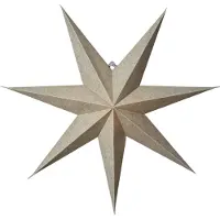 Star Trading Étoile en papier recouverte de tissu coton, à 7 branches, verte, Ø 60 cm