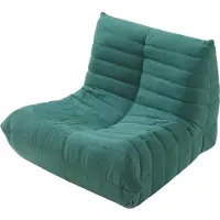 En.casa Fauteuil de sol 'Kodsø' rembourré Fauteuil de sol avec dossier 75 x 90 x 100 cm microfibre vert