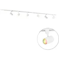 QAZQA Système d'éclairage sur rail intelligent avec 6 spots blancs monophasés 200 cm - Iconic Jeana