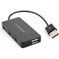 Gembird Hub d'interface UHB-U2P4-04 USB 2.0 480 Mbit/s Noir
