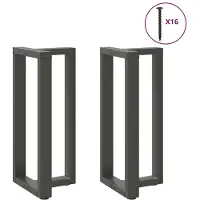 vidaXL Pieds de table de bar en T 2 pcs. Anthracite 40x35x(90-91) cm Acier