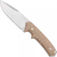 Mercury Ranger 923-23-3VCNC Stonewashed Sleipner, Natural Canvas Micarta, couteau de bushcraft