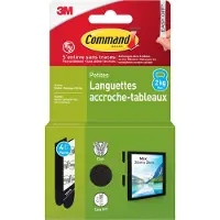 3M UU001580958 Pack de 4 x 2 Languettes petites d'accrochage de tableaux pour cadres/murs foncés 1,8 kg