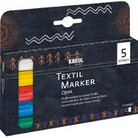 Kreul 92750 Textile Marker Opaque Set Ensemble de marqueurs textiles 2-4 mm 5 pièces