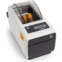 Zebra Technologies ZD411-HC, 12 points/mm (300dpi), RTC, USB, hôte USB, BT (BLE), Ethernet, EPLII, ZPLII, kit (US (300 dpi), Imprimante d'étiquettes, Noir, Blanc