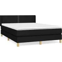 vidaXL Lit boxspring avec matelas noir 140x190 cm Tissu