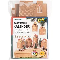 Folia 9385 - Kit calendrier de l'Avent "Village Hygge", kit de bricolage DIY avec boîtes cadeaux à remplir, 24 maisons à suspendre ou à poser, comme cadeau et décoration spéciale de Noël,réutilisable