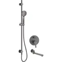 TRIZERATOP Set de douche encastré avec bec de baignoire, titane