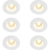 QAZQA Ensemble de 6 spots encastrables blancs 13 cm ronds - Gypsy Stucco