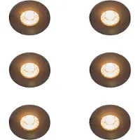 QAZQA Ensemble de 6 spots encastrables modernes noirs ronds IP44 - Xena