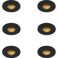 QAZQA Ensemble de 6 spots encastrables modernes noirs IP54 pour salle de bain - Shed Honey