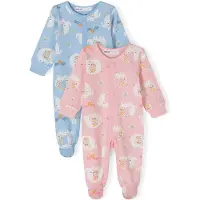 MINOTI Barboteuse / body bleu clair / jaune / rose clair / blanc
