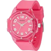 GUESS Montre à affichage analogique rose clair / blanc