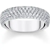 Thomas Sabo Bague 'Silberner Bandring Mit Weißem Zirkonia Und Gravur' argent