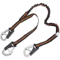 Besto Elastic Safety Line With 3 Double Action Hooks Marron