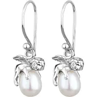 Elli Boucles d'oreilles 'Engel' argent / blanc