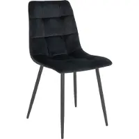 Ebuy24 Middelfart Chaise de salle à manger en velours noir, noir.