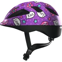 ABUS Casque pour enfants Smooty 2.0 - Casque de vélo robuste pour les petits enfants dans le siège passager - pour filles et garçons - Violet avec motif, taille M (50-55 cm)