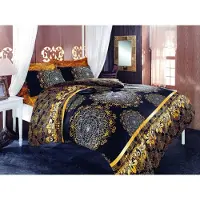 L'essentiel Maison , Adal- PRL1143, Noir, couettes, 50% coton / 50% polyester