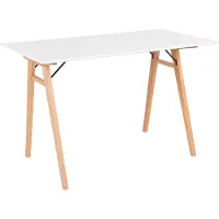 House Nordic Bureau Vojens blanc - 120x60x75 cm | MDF, bois d'hévéa