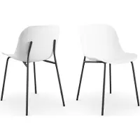DOMUS chaise coque Lorrel, lot de 2, 25 % plastique recyclé Ocean Waste, cadre en métal noir, empilable deux variantes couleur