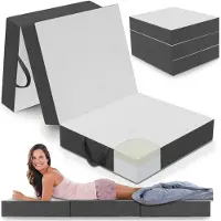 ELONEO Premium Visco Matelas pliant 90x200 cm, extra haut 15 cm, matelas d'invité pliable, matelas pliable, matelas pliable, cube de disque, matelas de voyage, lit d'invité pliable, lit pliant lavable