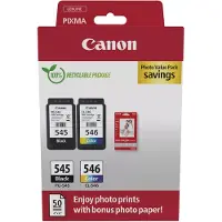 Canon PG-545 + CL-546 photo value pack (PG-545 / CL-546) - Noir + 3 couleurs - Cartouche d'encre - Multipack