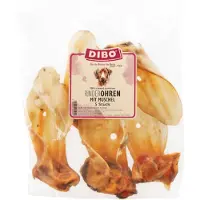 Dibo 350g Oreilles de bœuf avec coquillage friandises pour chiens