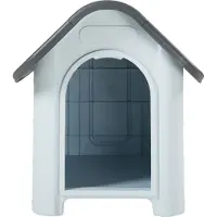 En.casa Niche pour chien 'Bello' Niche pour chien 75 x 59 x 66 cm plastique blanc/gris