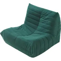 En.casa Fauteuil de sol 'Kodsø' rembourré Fauteuil de sol avec dossier 75 x 90 x 100 cm Cord vert